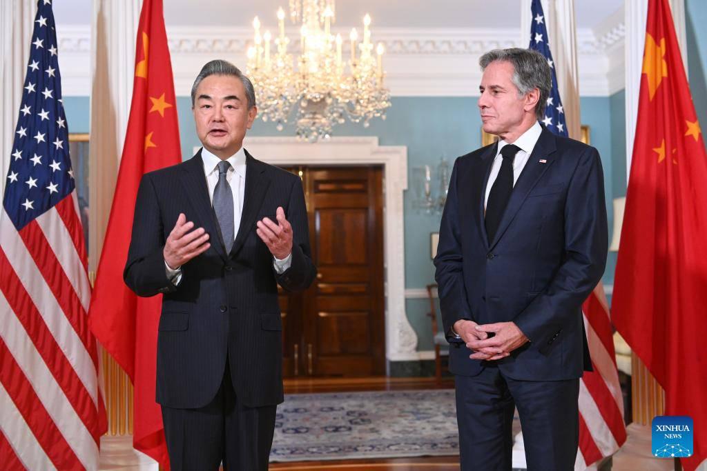 El canciller chino, Wang Yi, se reunió con Antony Blinken en Washington (Foto: Xinhua)