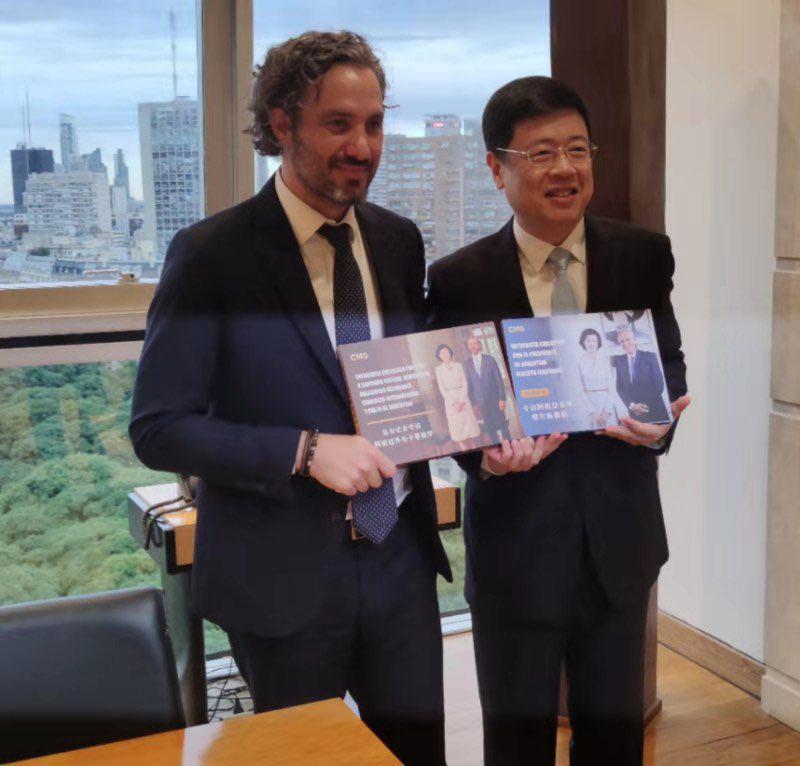 El embajador Zou Xiaoli se reunió con el canciller Santiago Cafiero. (Foto: Twitter/@ChinaEmbArg)