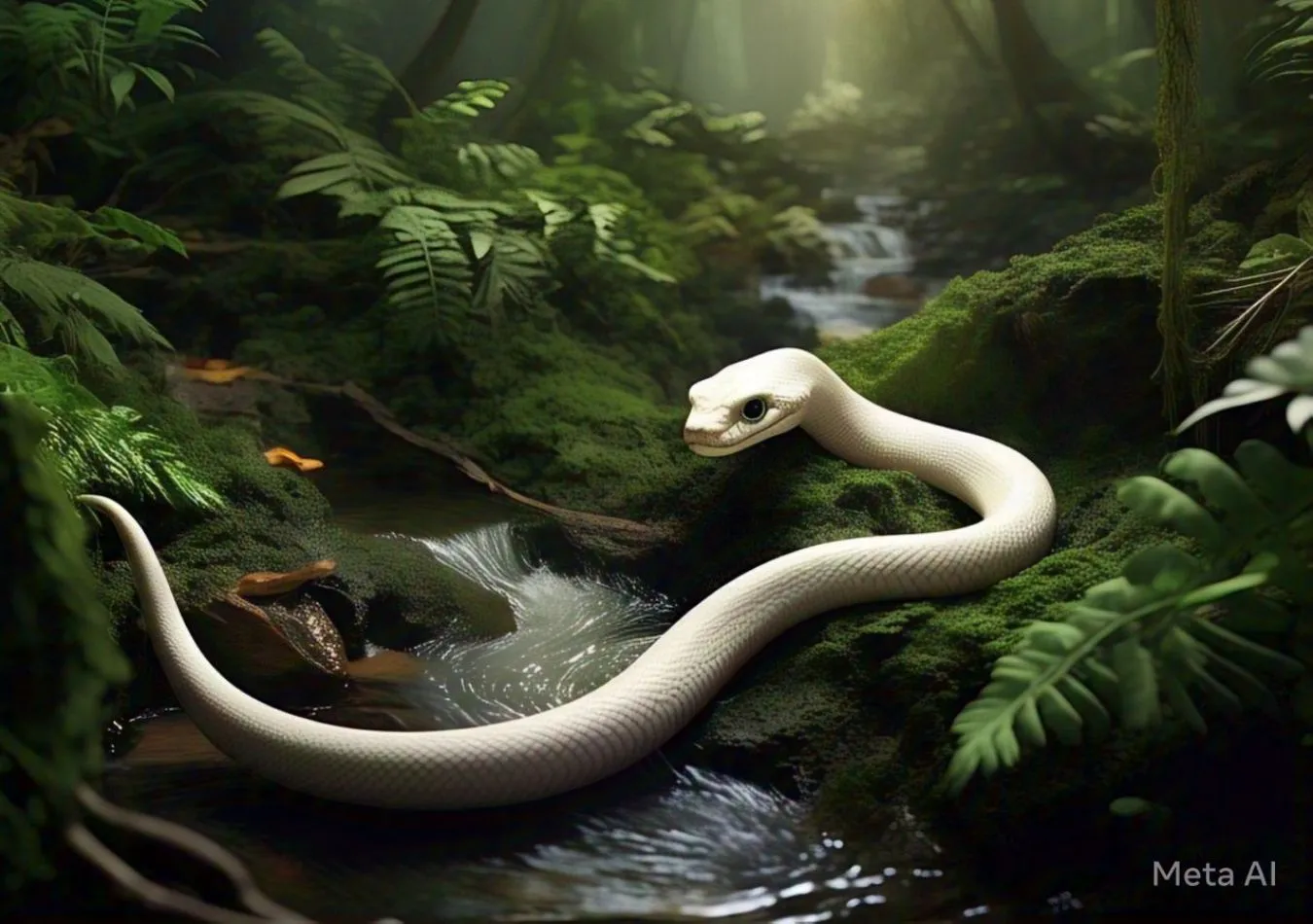 Serpiente blanca (Foto: Meta AI)