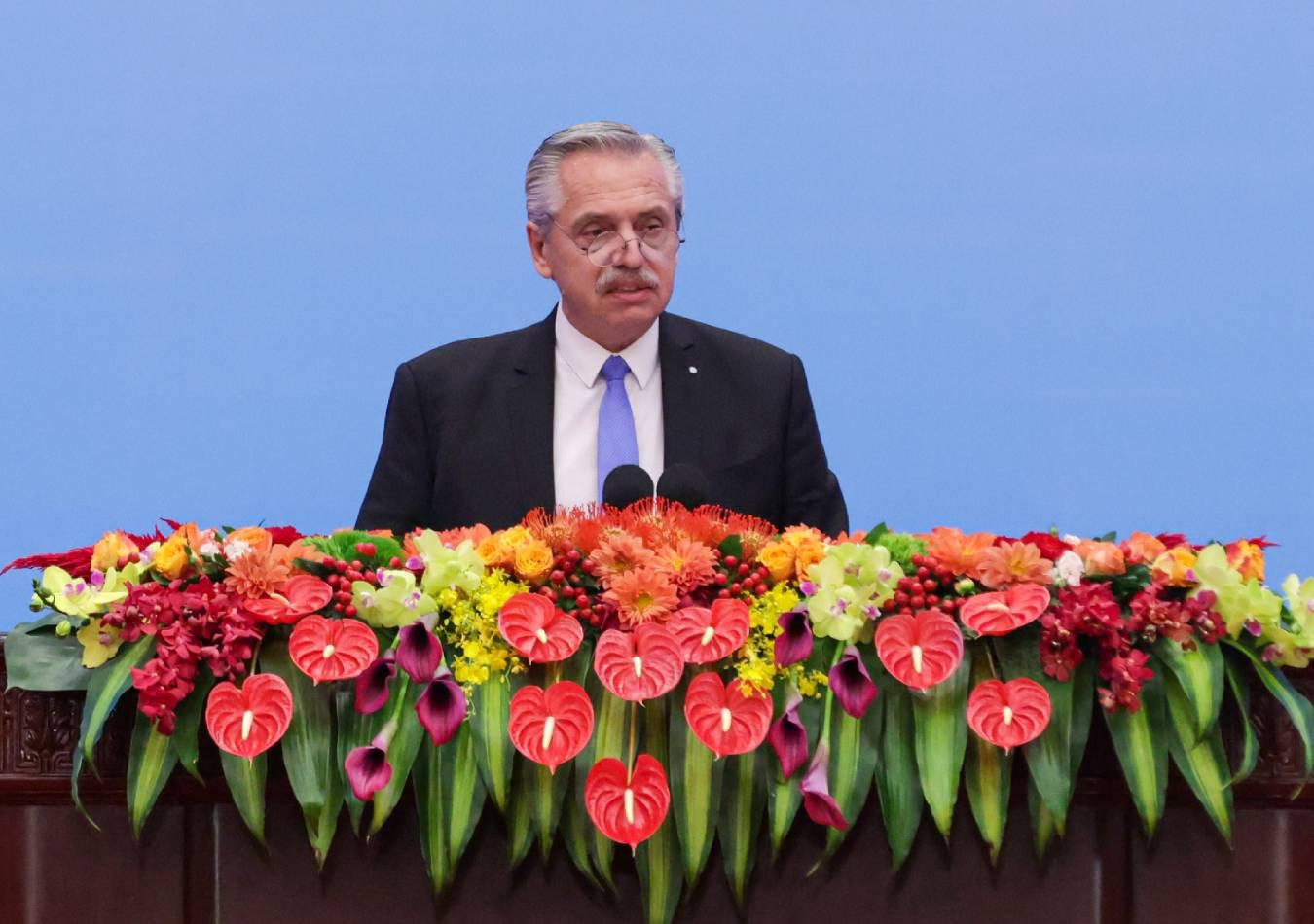 Alberto Fernández, en el Foro de la Franja y la Ruta. (Foto: Casa Rosada)