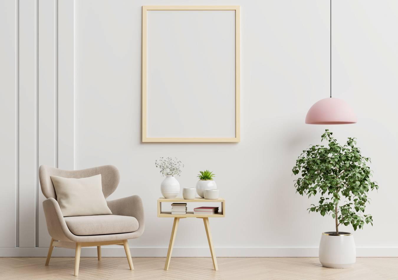 poster-with-vertical-frames-on-empty-white-wall-in-living-room-interior-with-blue-velvet-armchair-3d-rendering (1)