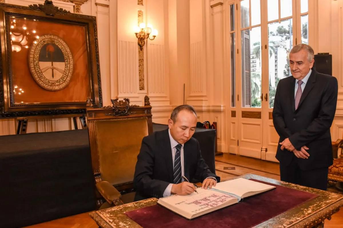 El embajador de China se reunió con Gerardo Morales en Jujuy. (Foto: Prensa Jujuy)