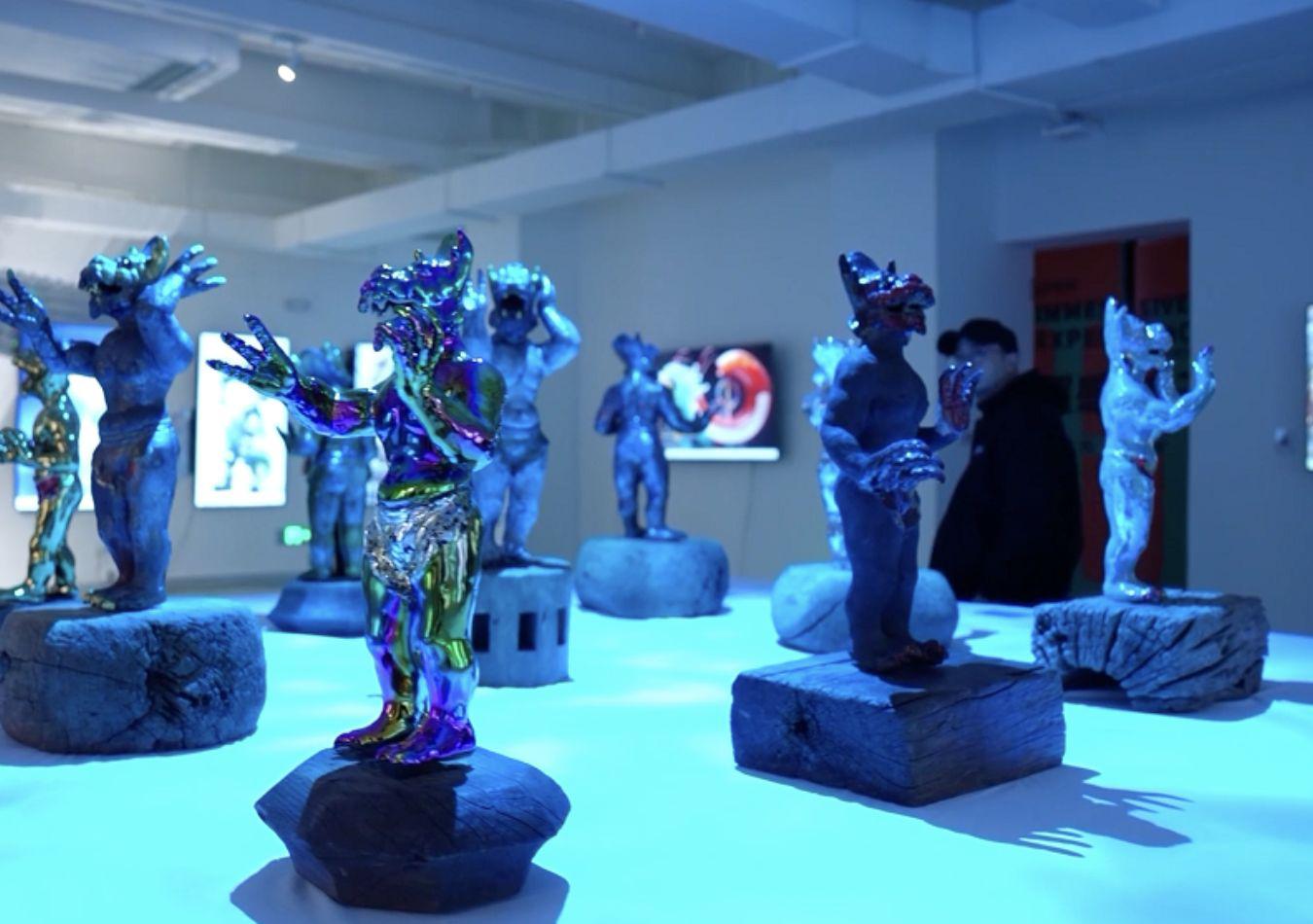 Obras de arte con temática de dragones se exhiben en Shanghai. (Foto: China Daily)