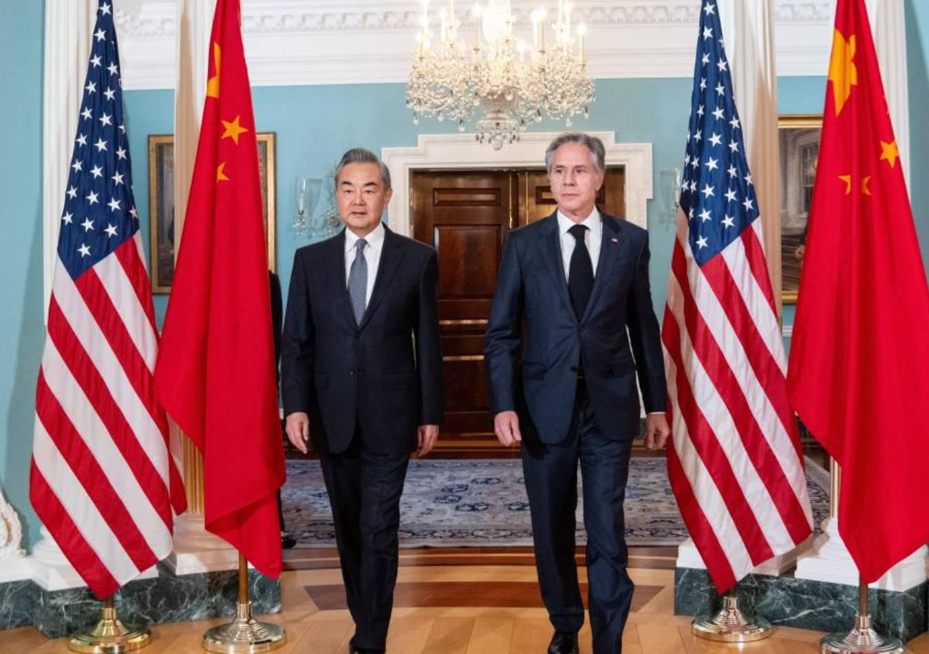 El canciller chino, Wang Yi, se reunió con Antony Blinken en Washington (Foto: Xinhua)