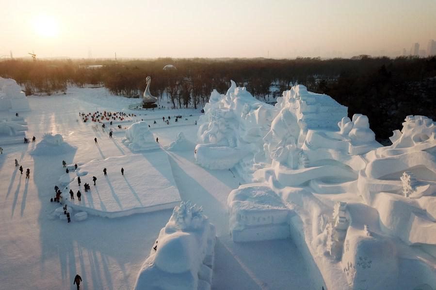 Harbin, la "ciudad de hielo" de China, atrae un récord de turistas. (Foto: Xinhua)